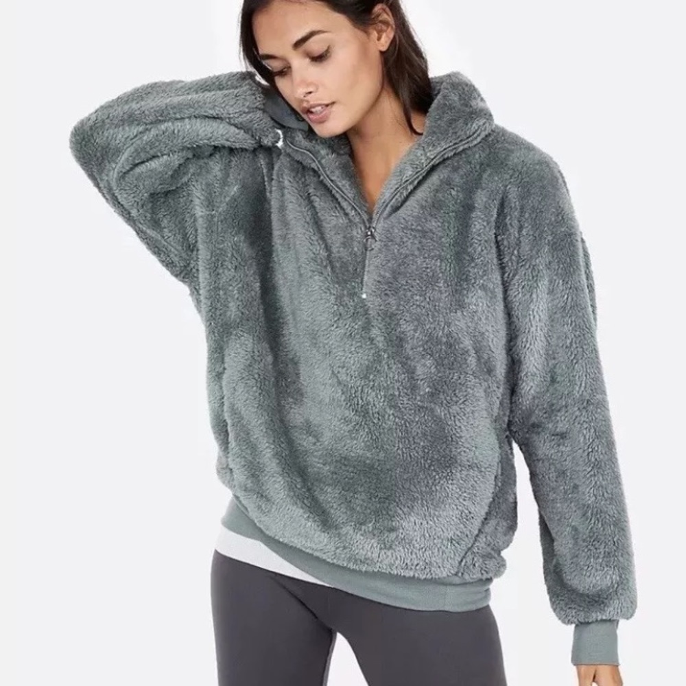 Express one eleven fleece quarter zip sweatshirt